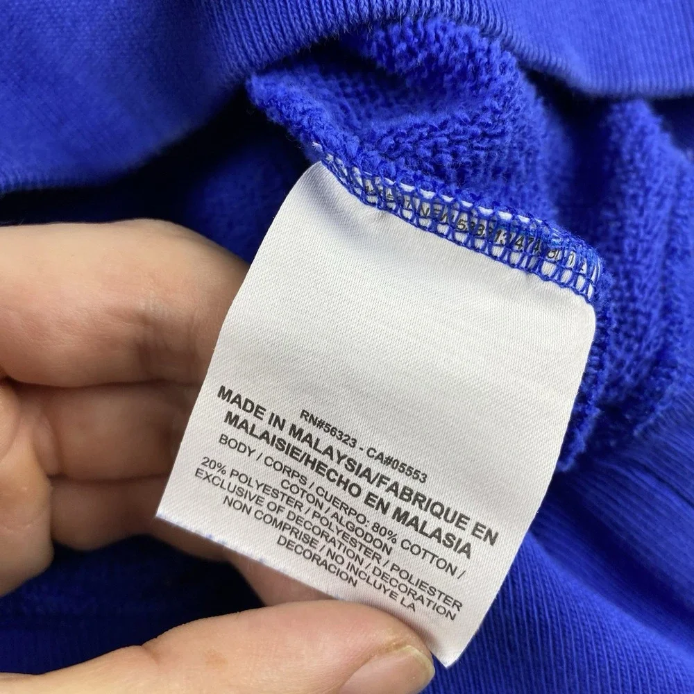 Nike Crewneck Sweatshirt Peach-Pink Lettering Logo Womens Small Blue
